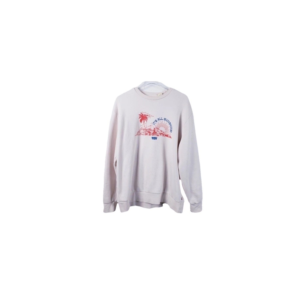 Levi's It's All Sunshine Crewneck Graphic Sweatshirt Fleece Lined Size Medium